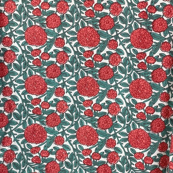 Tulip Top Button Down Floral Tunic 100% Cotton Long Sleeve Size Large Boxy - Picture 9 of 13